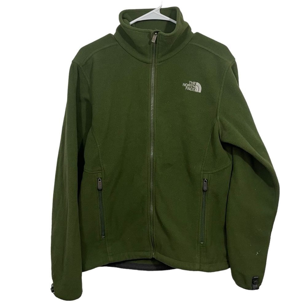 The North Face Olive Green Fleece Full Zip Jacket